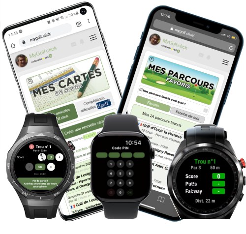 L'application MyGolf sur smartphone et montres connect&eacute;es